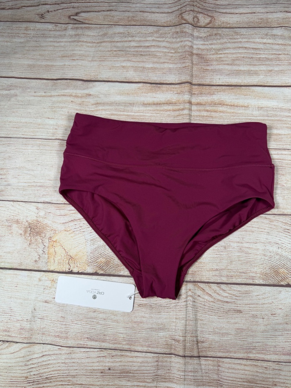CRZ YOGA‎ High-Waist Swim Bottoms in Berry Plum